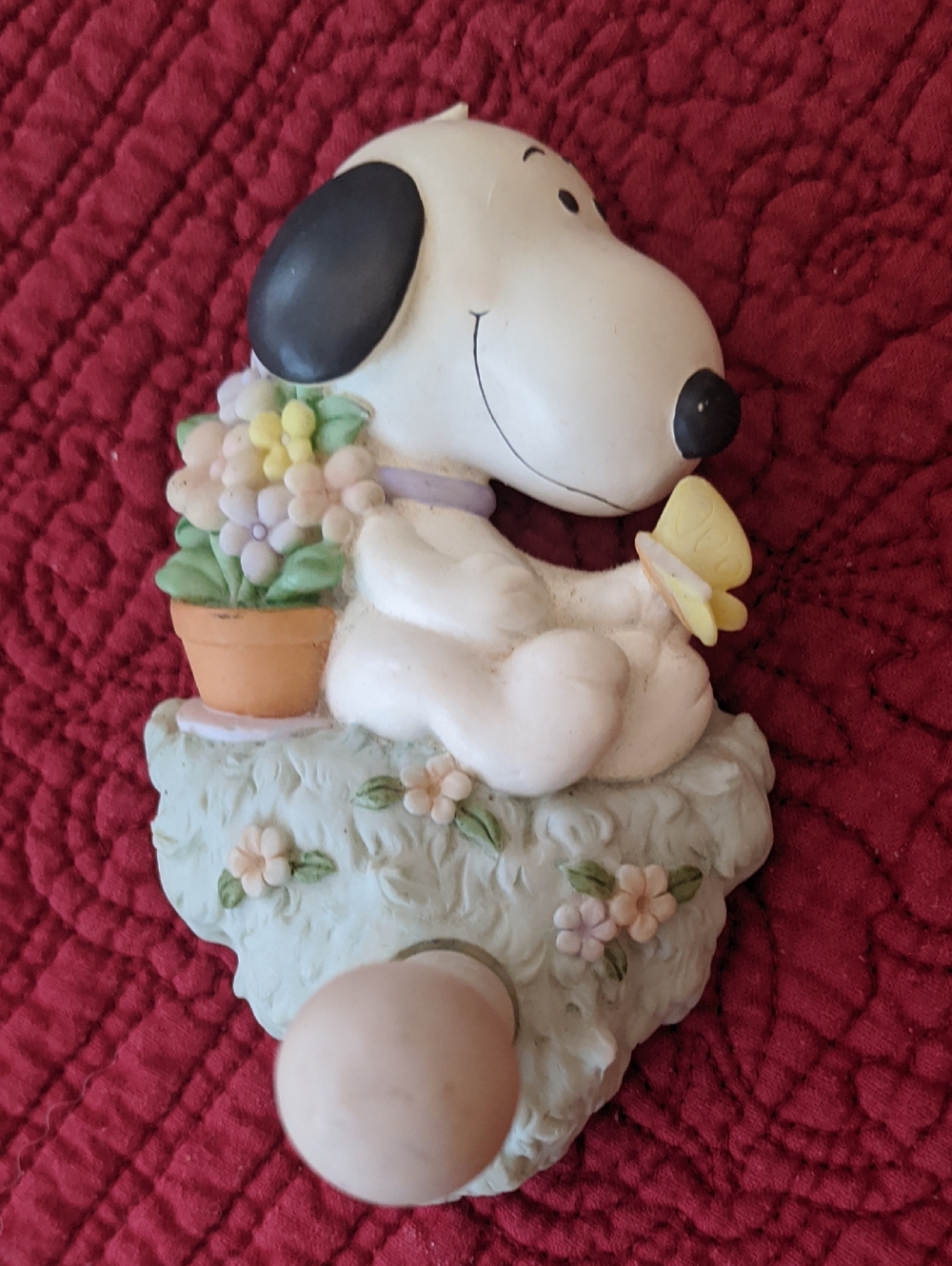 Vtg Hallmark Peanuts Snoopy Hanging Wall Hook Studio B Damaged Wing